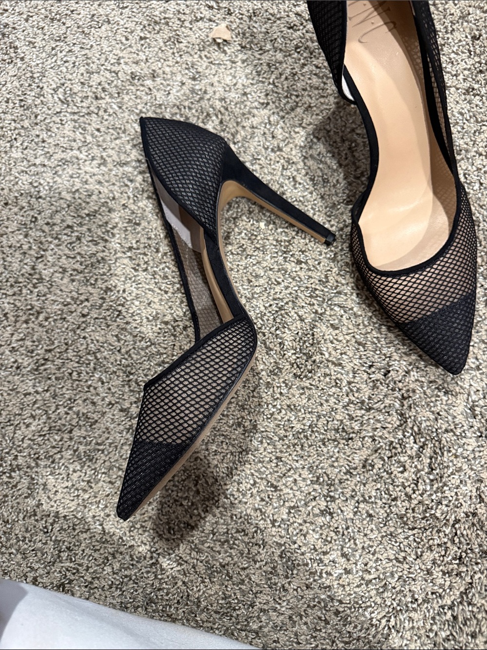INC International Concepts Black Mesh D'Orsay Pointed Pumps - Picture 2 of 3